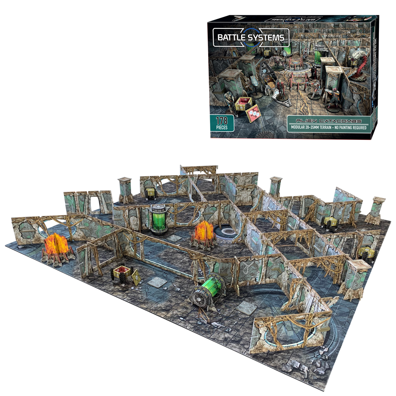 Battle Systems Scifi Terrain Alien Catacombs Core Set