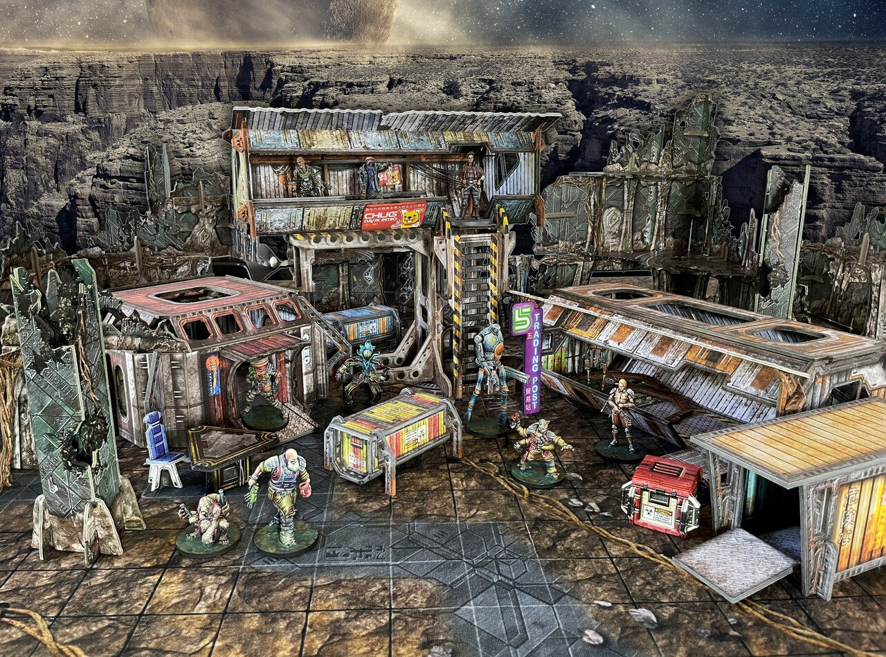 Battle Systems Scifi Terrain Trader Encampment Core Set