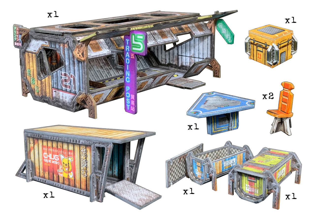 Battle Systems Scifi Terrain Trade Container Set (Import)