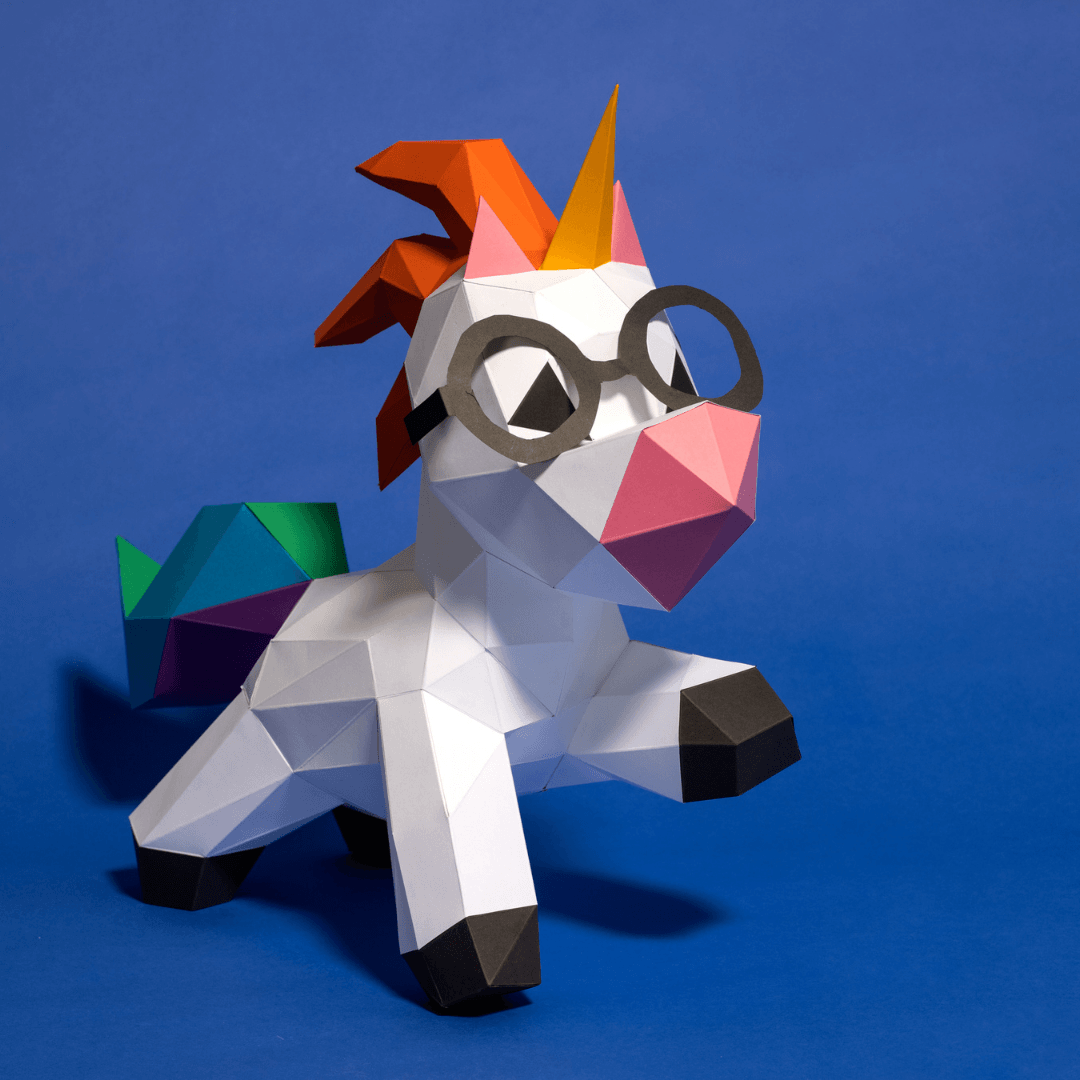 DIY 3D Paper Sculpture Flying Unicorn