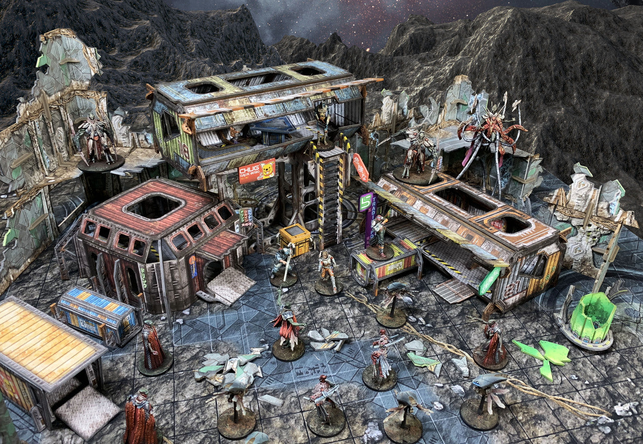 Battle Systems Scifi Terrain Trader Encampment Core Set