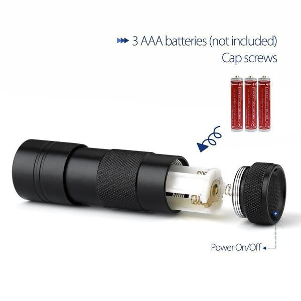 Space Roller Dice - 9 LED Ultra Violet Blacklight Flashlight