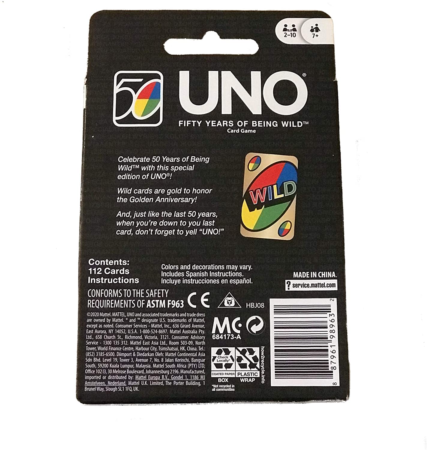 UNO - Mattel's 50th Anniversary Edition