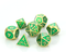 Metal Gemstone Dice Set - Gold Emerald (7)