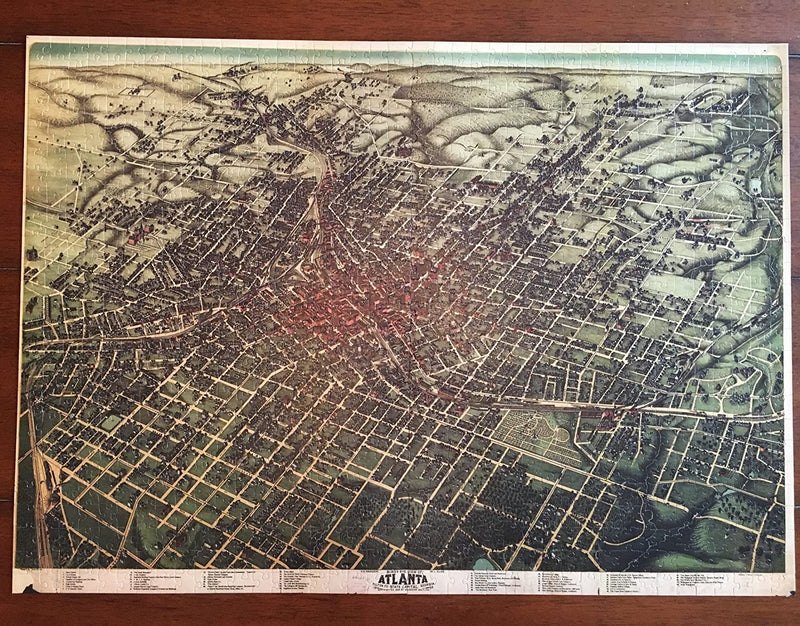 1892 Bird's Eye View Map of Atlanta Puzzle (500 Pieces)