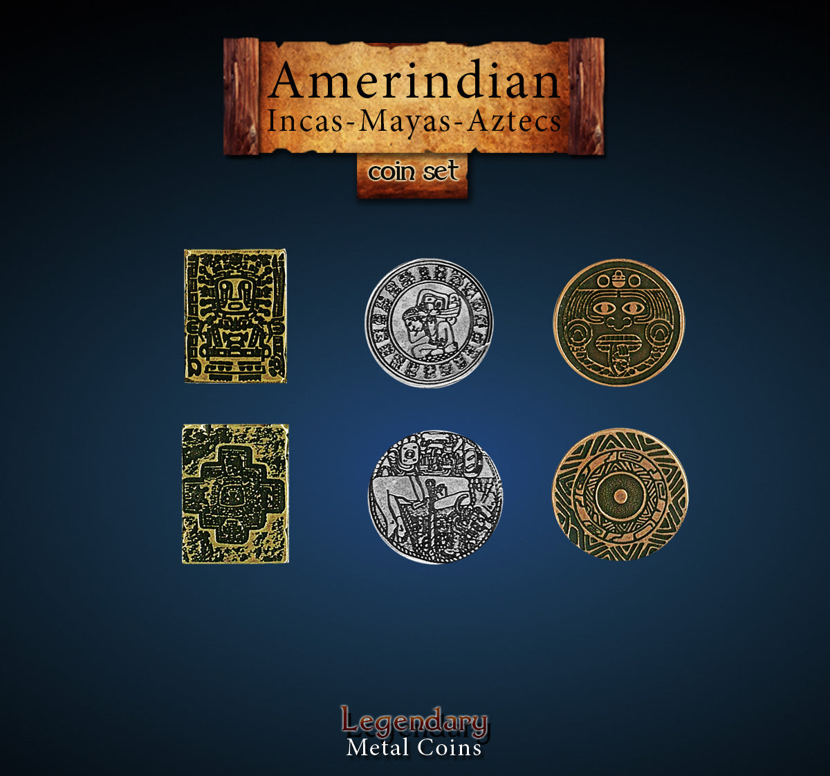 Legendary Metal Coins: Season 5 - Amerindian Coin Set (24 pcs)