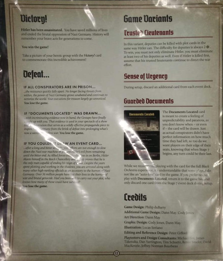 Black Orchestra: Upgrade Pack