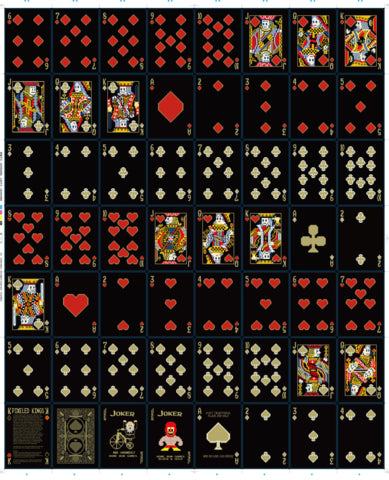 8-Bit Playing Cards Traditional Black and Gold Deck