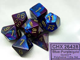 Chessex - 7-Dice Set - Gemini - Blue-Purple/Gold