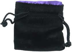 Dice Bag - Velvet Black/Purple (3.75'' X 4)