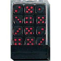 DLX Opaque Dice: 36pc 12mm (Black/Red)
