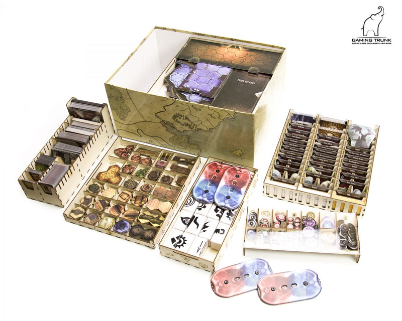 Gaming Trunk - Gloom Tavern Organizer for Gloomhaven with Forgotten Circles (Natural Unstained)