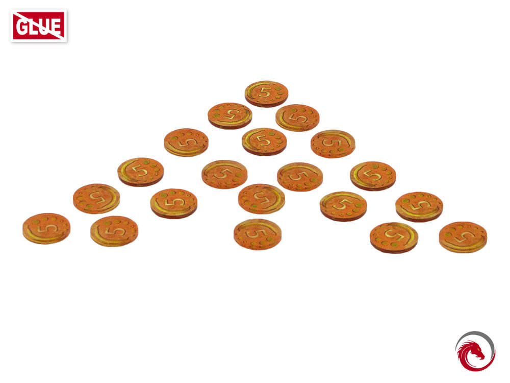 E-Raptor - Token and Marker Set of Money "5" (20 pieces)