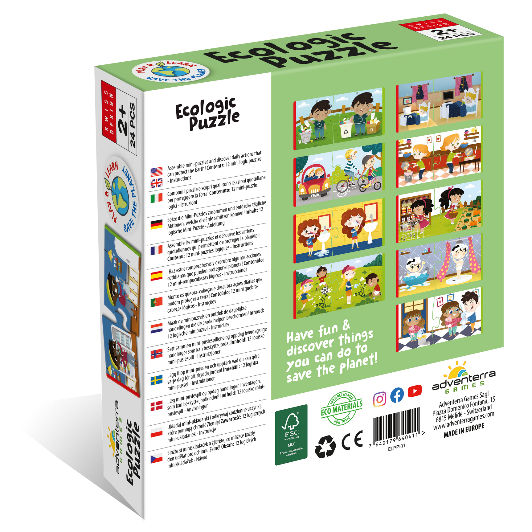 Puzzle - Adventerra Games - Ecologic Puzzle: Respect the Earth (24 Pieces)