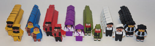 Full Set of Worker Meeples for Scythe (56 pcs)