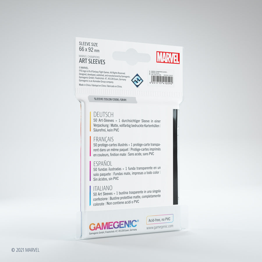 Gamegenic - Marvel Champions Art Sleeves - Marvel Black (50ct)
