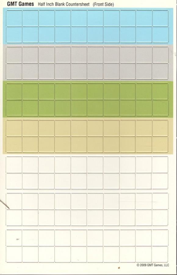 1/2" Blank Multi-Color Counter Sheet (Half Sheet)