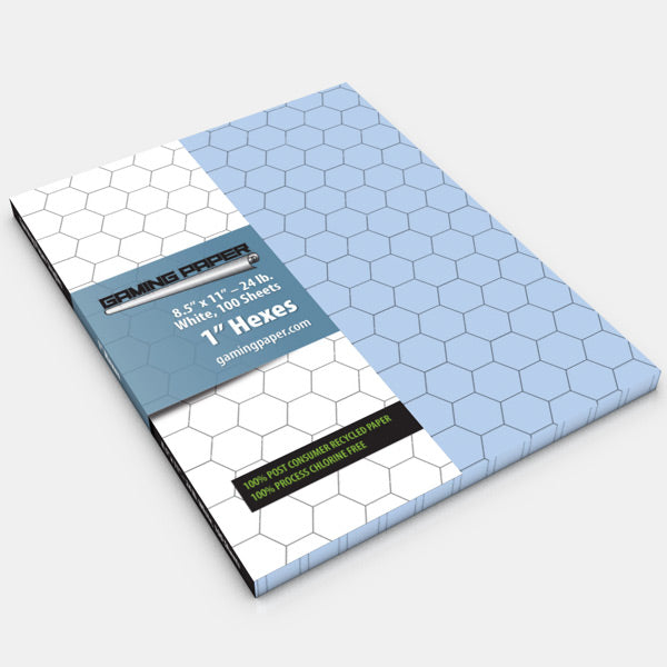Gaming Paper Singles: Blue 1" Hexagon