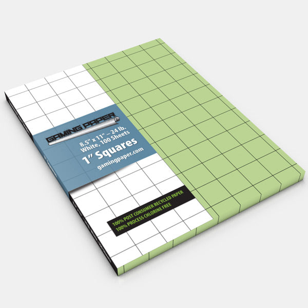 Gaming Paper Singles: Green 1" Square