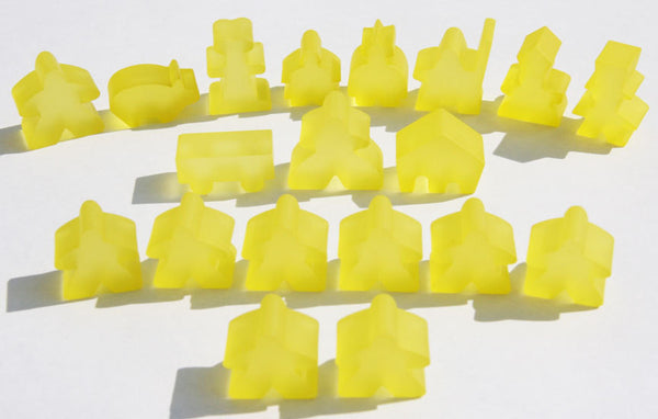 Carcassonne: Meeple - Complete Toy Figure Set (19 Pieces) (Frozen Yellow) (Import)