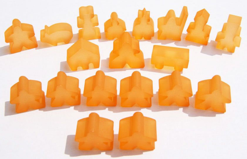 Carcassonne: Meeple - Complete Toy Figure Set (19 Pieces) (Frozen Orange) (Import)