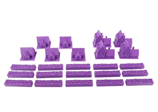 Top Shelf Gamer - 3D Printed Upgraded Tokens compatible with Catan™ - Purple (set of 24)