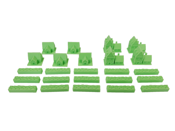 Top Shelf Gamer - 3D Printed Upgraded Tokens compatible with Catan™ - Light Green (set of 24)