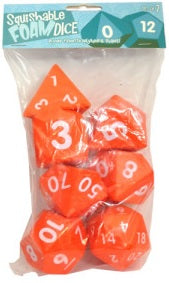 Squishy Dice - 7-Dice Set - Orange (2")