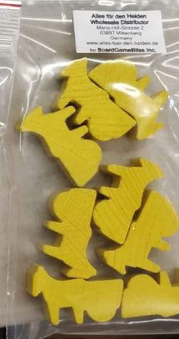 Tokens - Wooden Donkeys (Yellow)