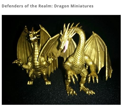Defenders of the Realm: Dragon Miniatures - Gold (Front Facing)