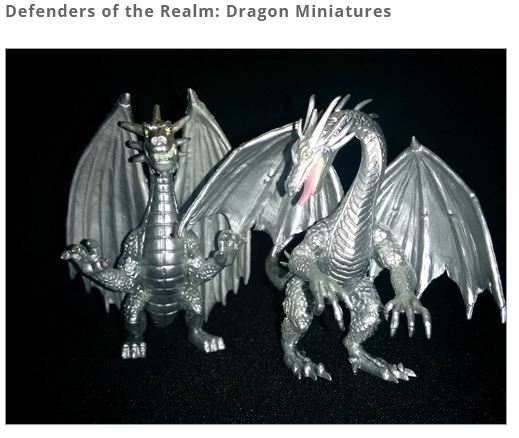 Defenders of the Realm: Dragon Miniatures - Silver (Front Facing)