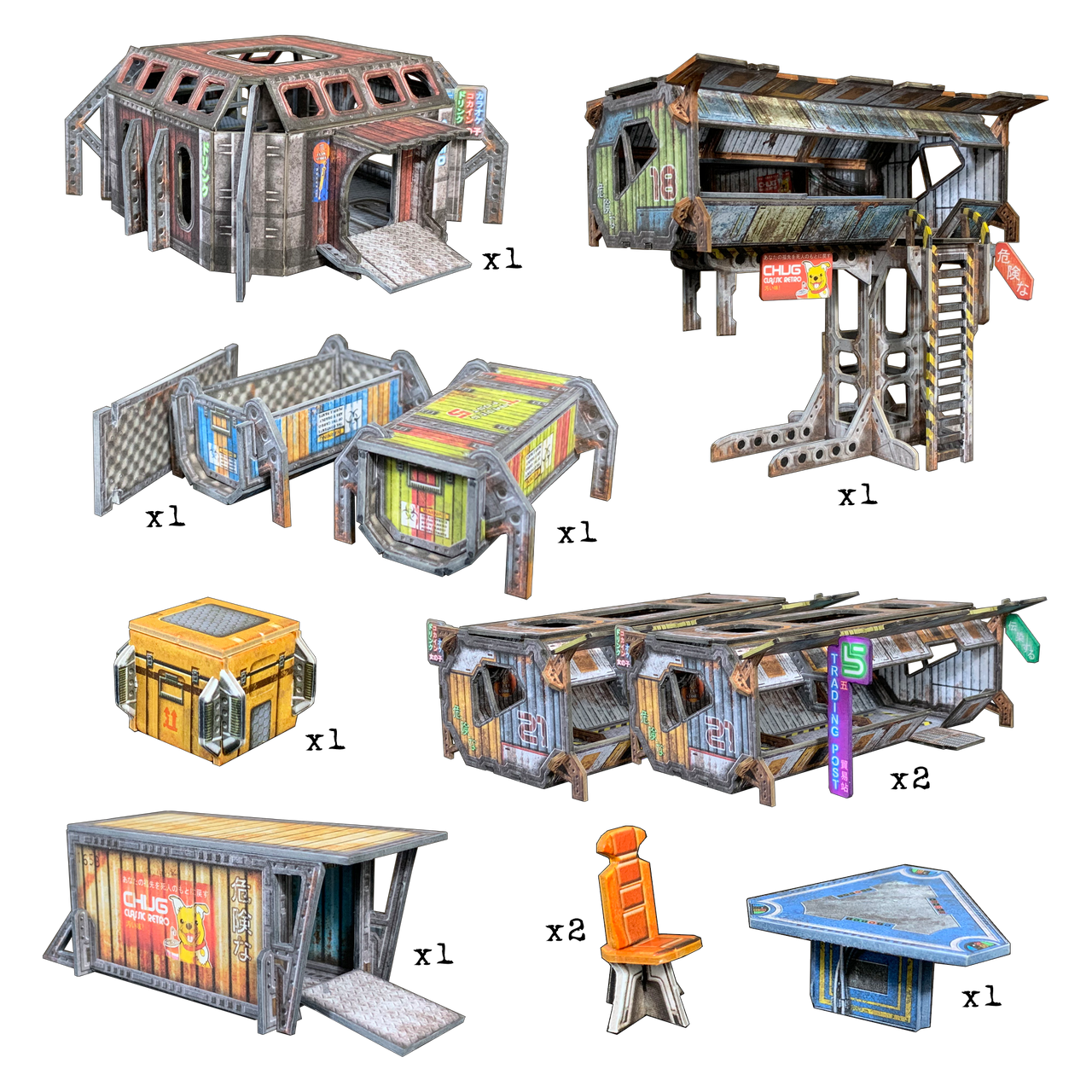 Battle Systems Scifi Terrain Trader Encampment Core Set