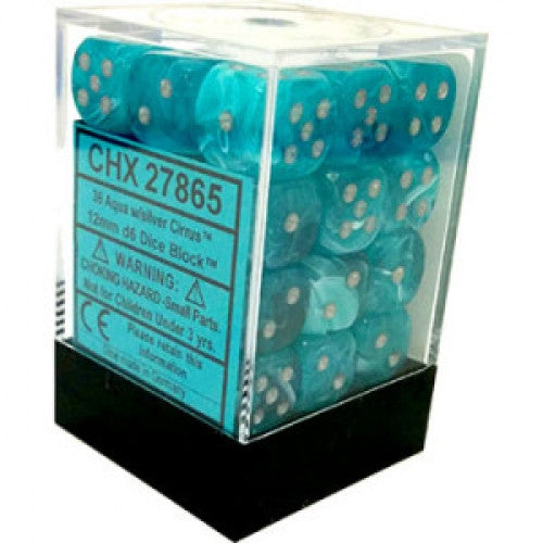 Chessex - 36D6 - Cirrus - Aqua/Silver