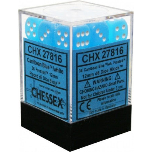 Chessex - 36D6 - Frosted - Caribbean Blue
