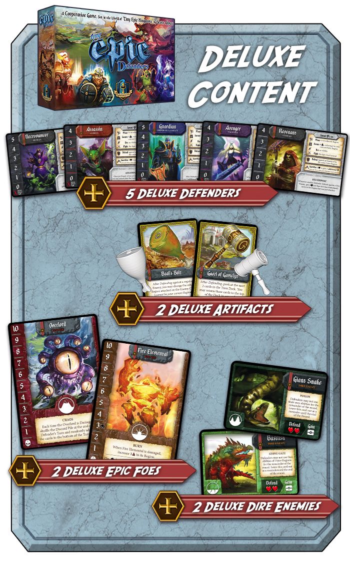 Tiny Epic Defenders (Second Edition): Kickstarter Deluxe Promo Pack