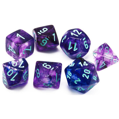 Chessex - 7-Dice Set - Nebula - Nocturnal / Blue Luminary ( Polyhedral )