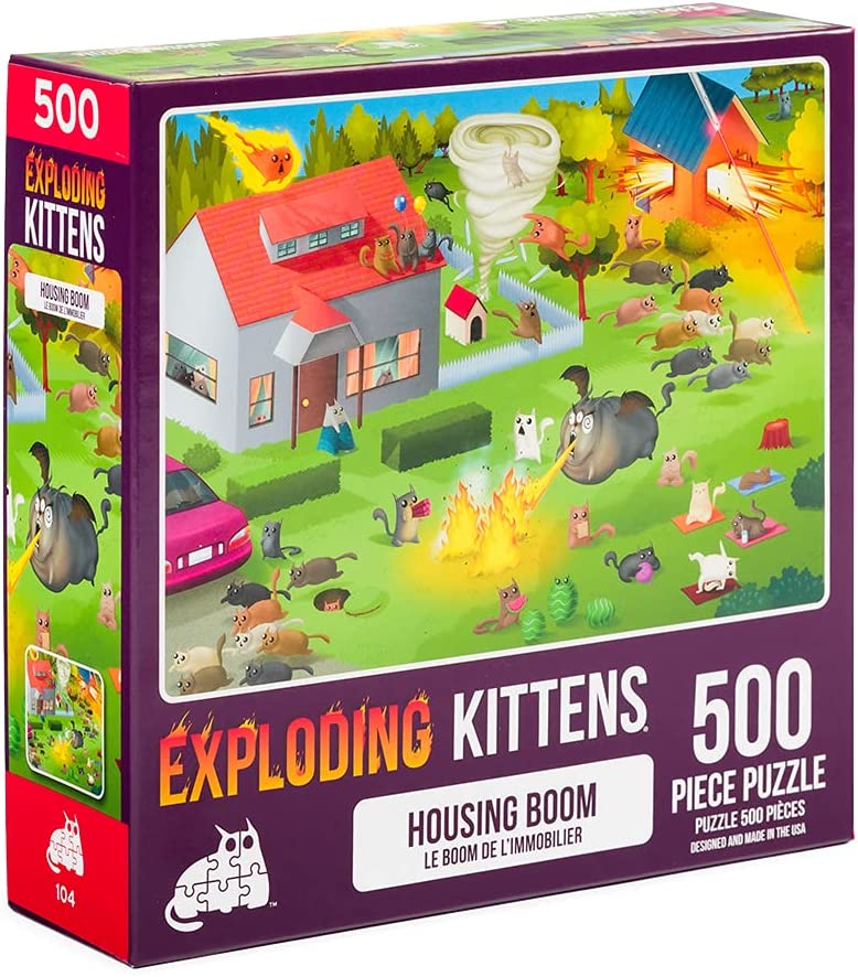 thumbnail image 2 of Exploding Kittens 1000 Piece Jigsaw Puzzle - Cats Playing Chess, Jigsaw... 2 of 10