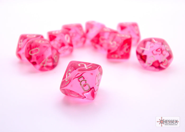 Chessex - 10D10 - Translucent - Pink/white