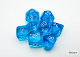 Chessex - Lab Dice 7 Piece - Translucent - Tropical Blue/White (With Bonus Die)