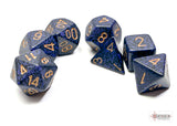 Chessex - 7 Piece - Speckled - Golden Cobalt