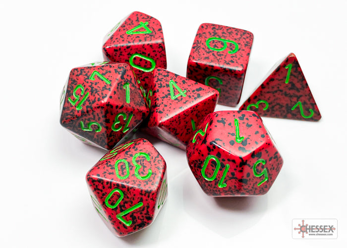 Chessex - 7 Piece - Speckled - Strawberry