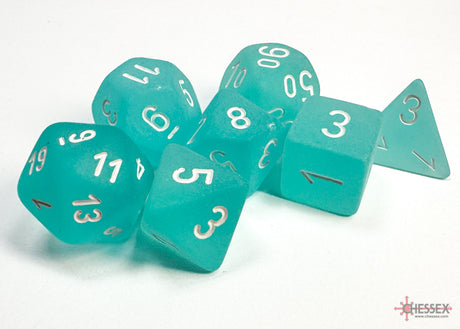 Chessex - 7-Dice Set - Frosted - Teal/White (Polyhedral)