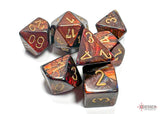 Chessex - 7-Dice Set - Scarab - Blue Blood/Gold (Polyhedral)