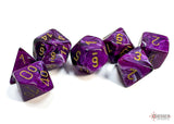 Chessex - 7-Dice Set - Vortex - Purple/Gold (Polyhedral)