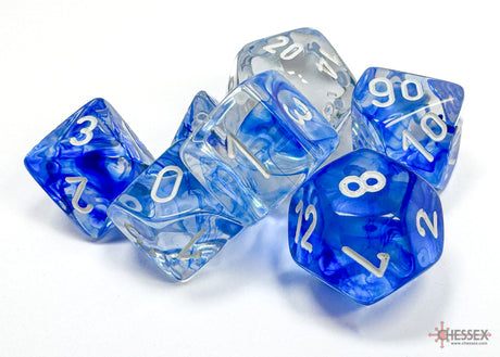 Chessex - 7-Dice Set - Nebula - Dark Blue/White (Polyhedral)