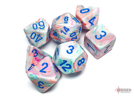 Chessex - 7-Dice Set - Festive - Pop Art/Blue (Polyhedral)
