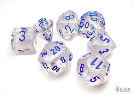 Chessex - 7-Dice Set - Borealis - Icicle / Light Blue Luminary ( Polyhedral )