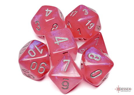Chessex - 7-Dice Set - Borealis - Pink / Silver Luminary ( Polyhedral )