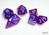 Chessex - 7-Dice Set - Borealis - Royal Purple / Gold Luminary ( Polyhedral )