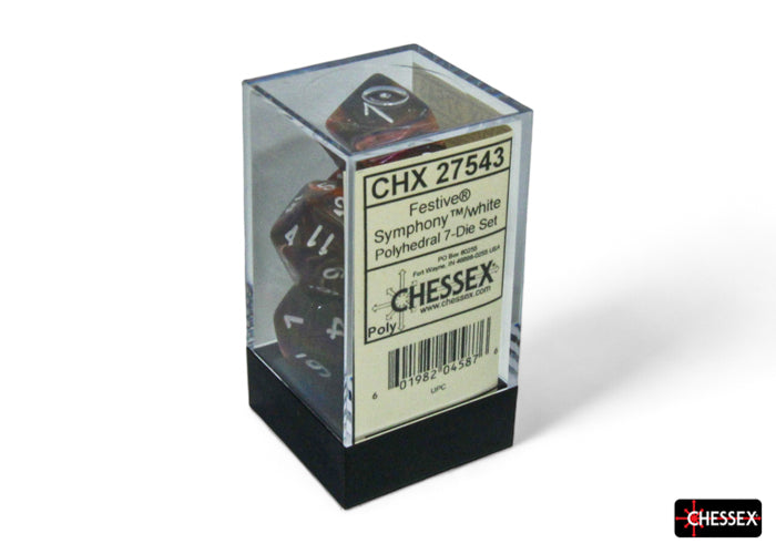 Chessex - 7-Dice Set - Festive - Symphony/White (Polyhedral)